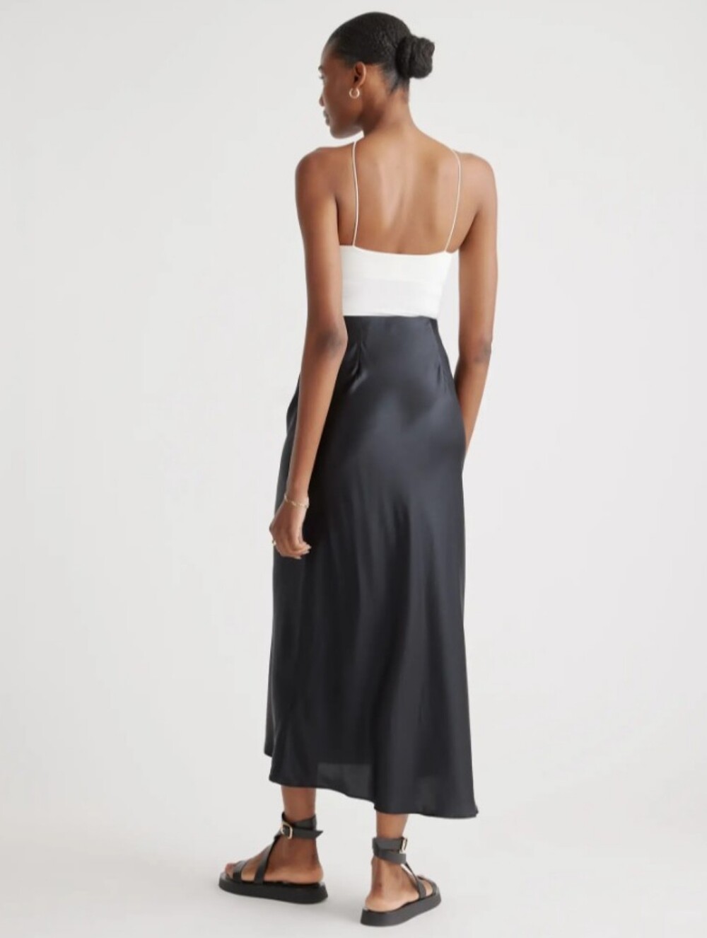Quince Black Silk Maxi Skirt